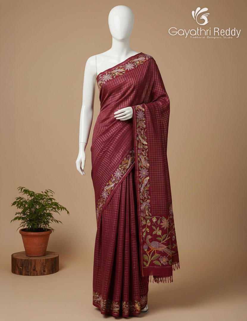KHADI SILK WORK SAREE-KSW56