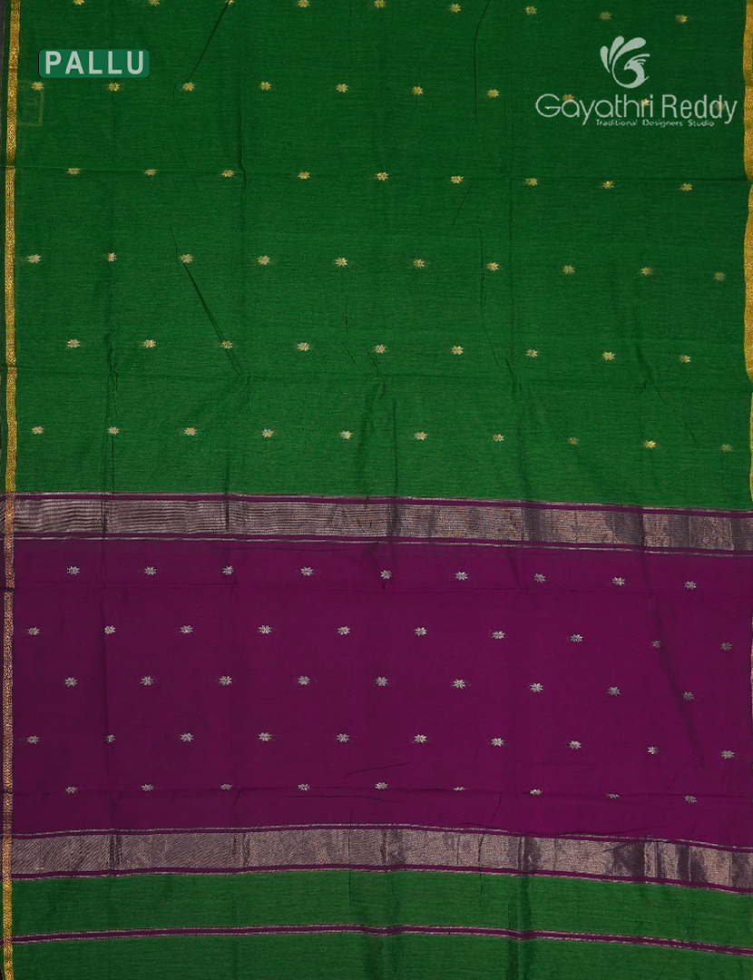 Sico Saree in Parrot Green and Purple