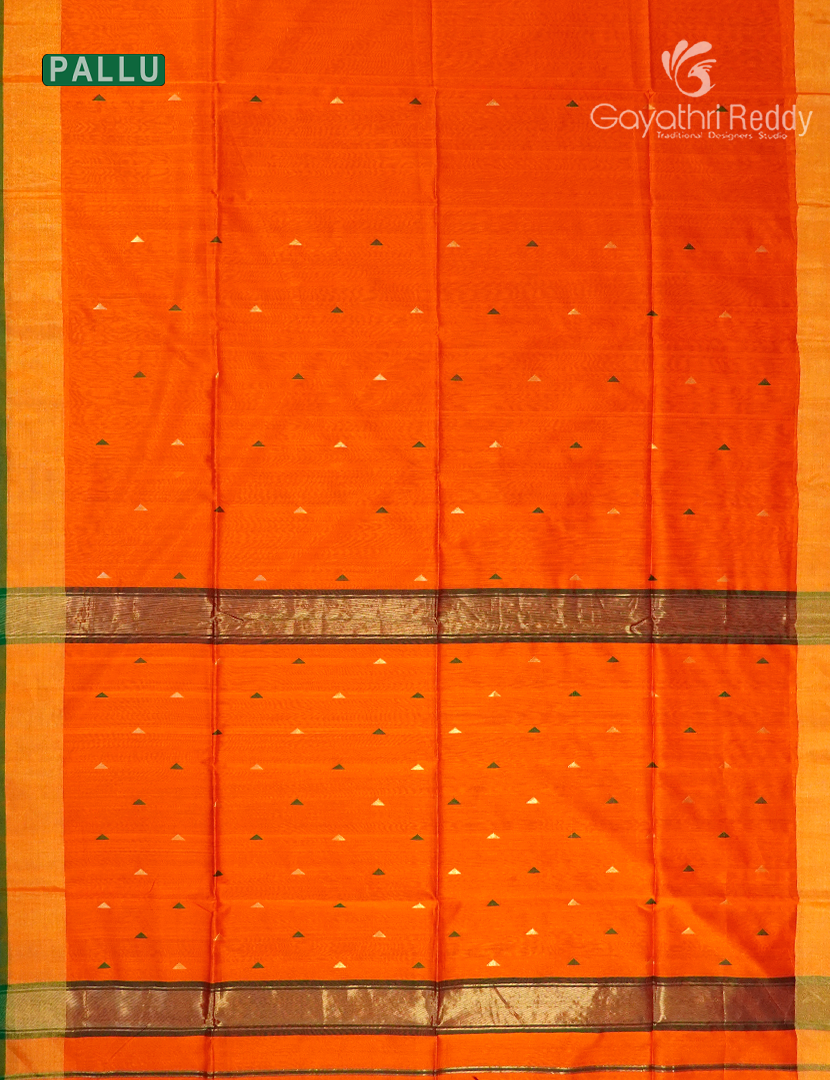 Pure Chanderi Sico Saree in Orange