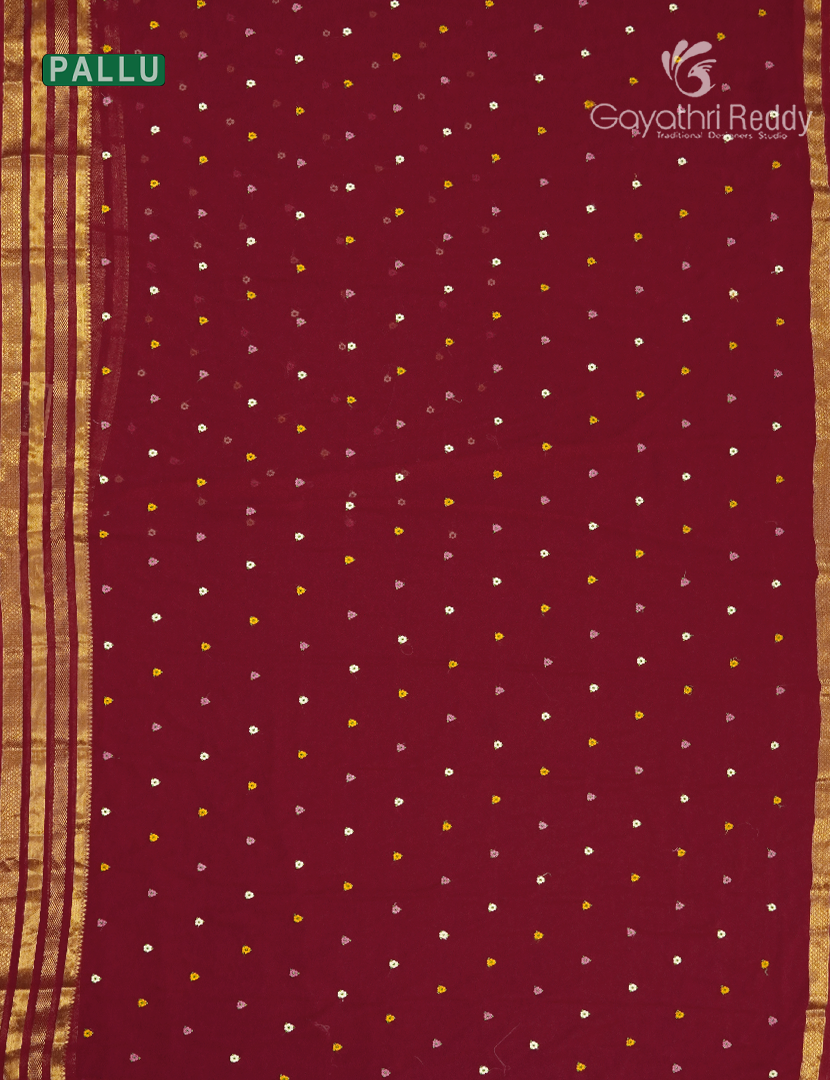 Chiffon Saree in Bridal Red