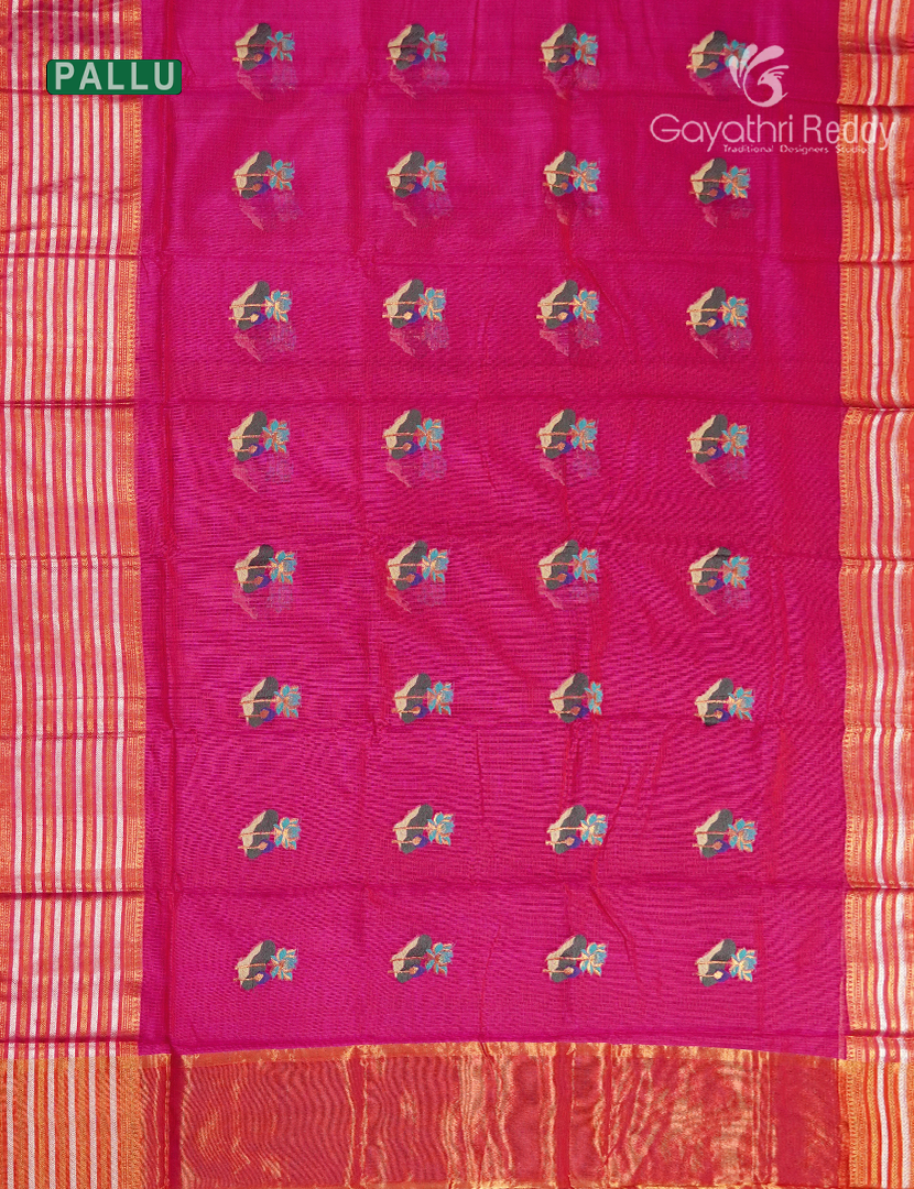 Pure Silk Kota Saree in Rani Pink