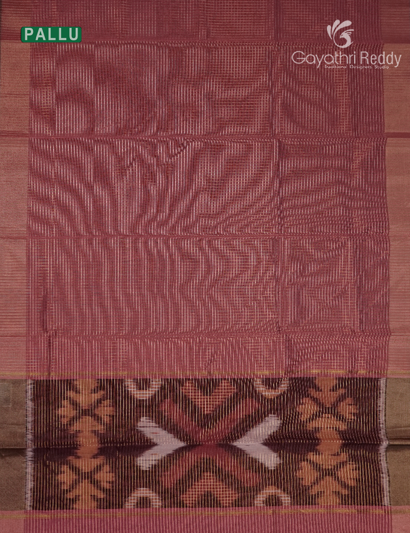 Semi Ikat Silk Saree in Onion Peach