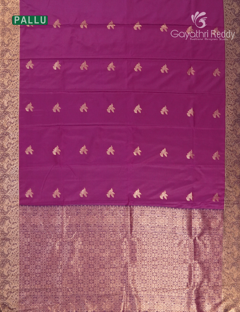 Semi Kanchipuram Art Silk Saree in Magenta