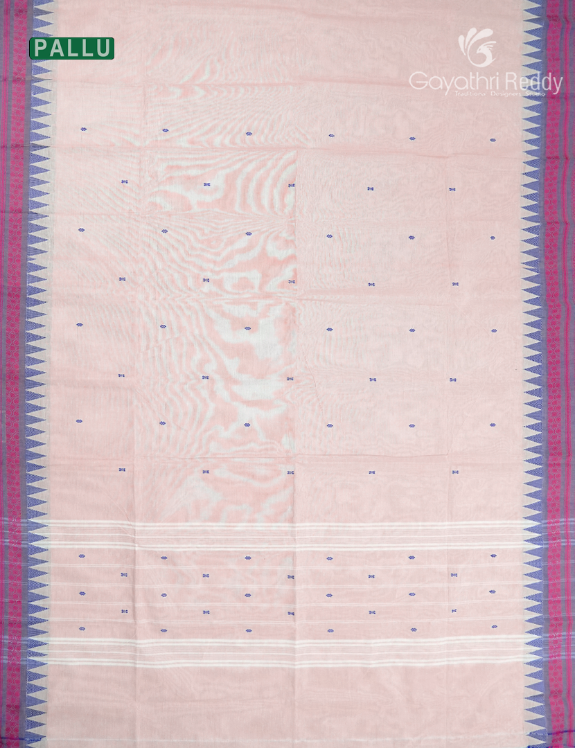 Pure Handloom Cotton Saree in Pastel pink