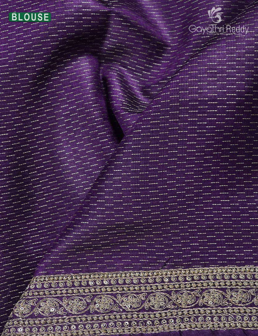 Pure Desi Tussar Fancy Saree in Deep Purple