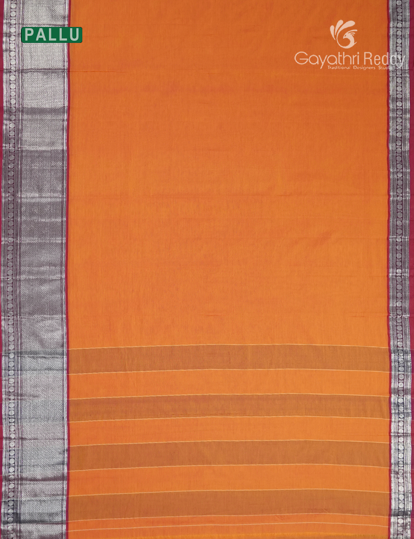 Pure Narayanpet Cotton Saree in Orange