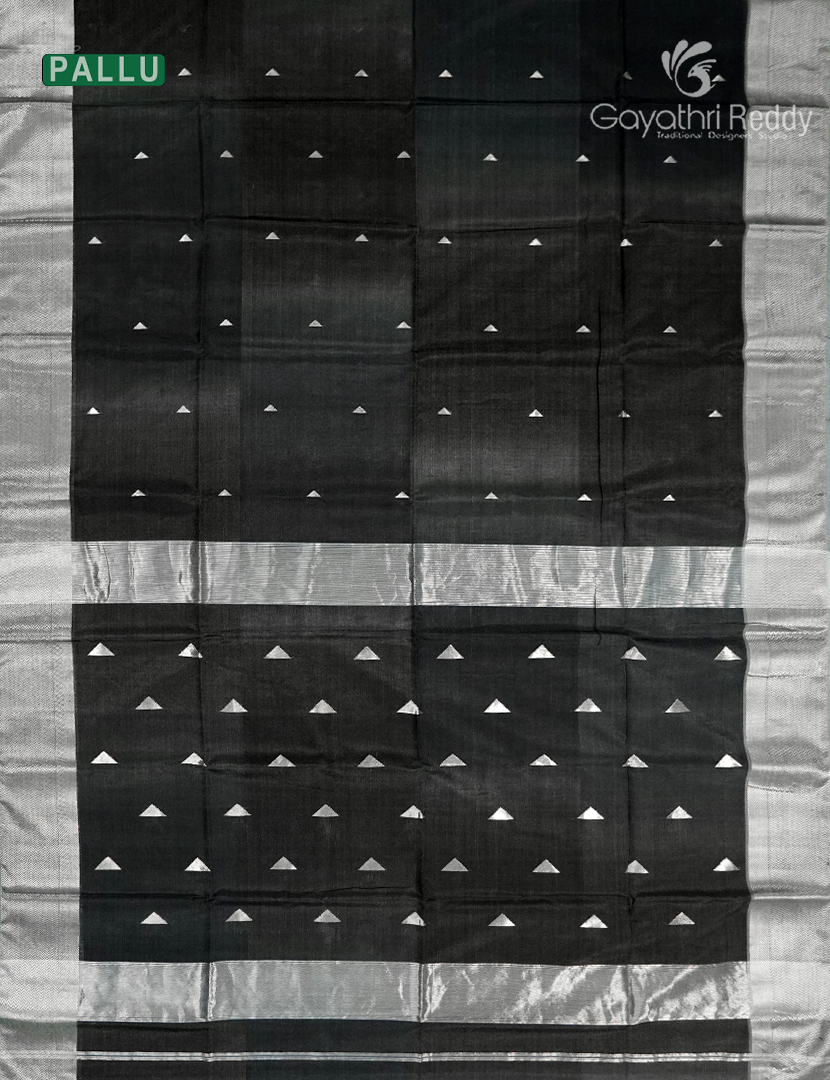 Pure Chanderi Sico Saree in Black