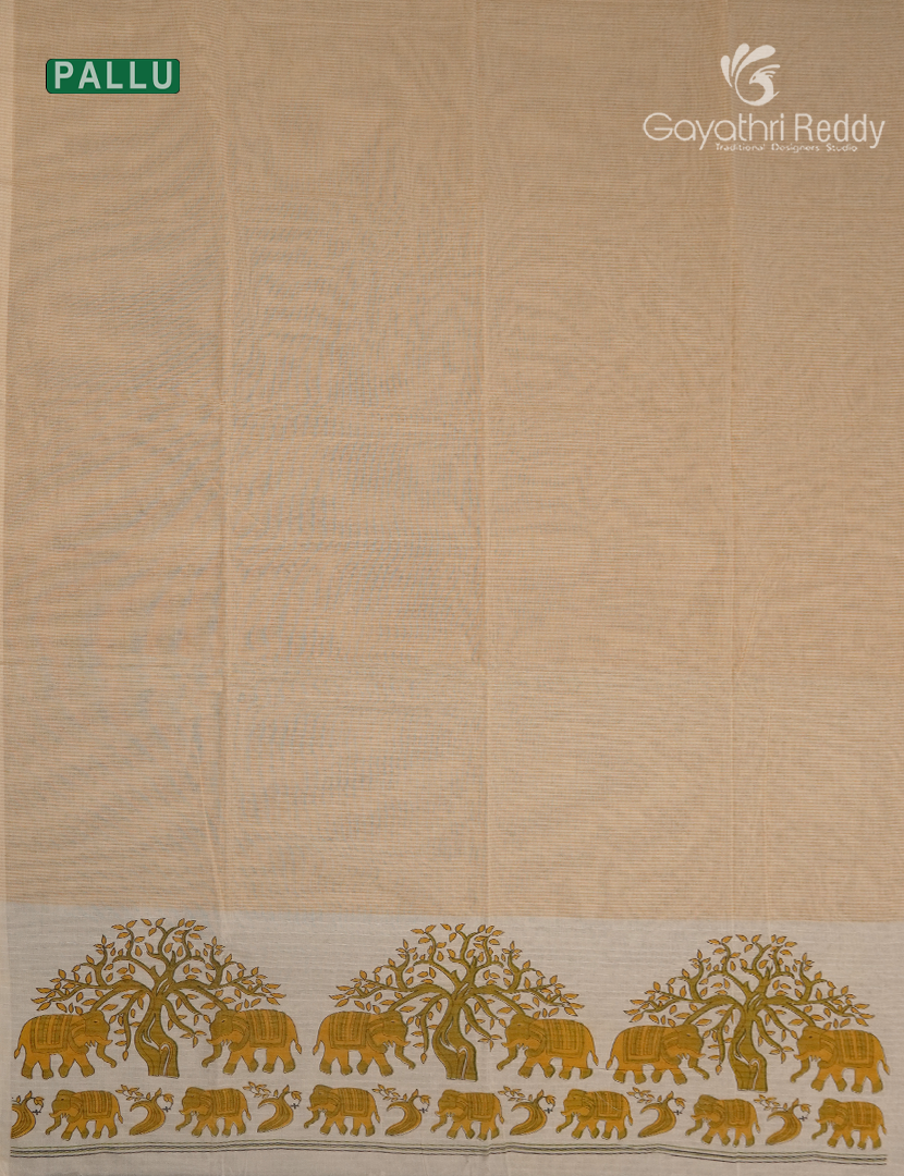 Pure Kanchi Cotton Printed Saree in Peach