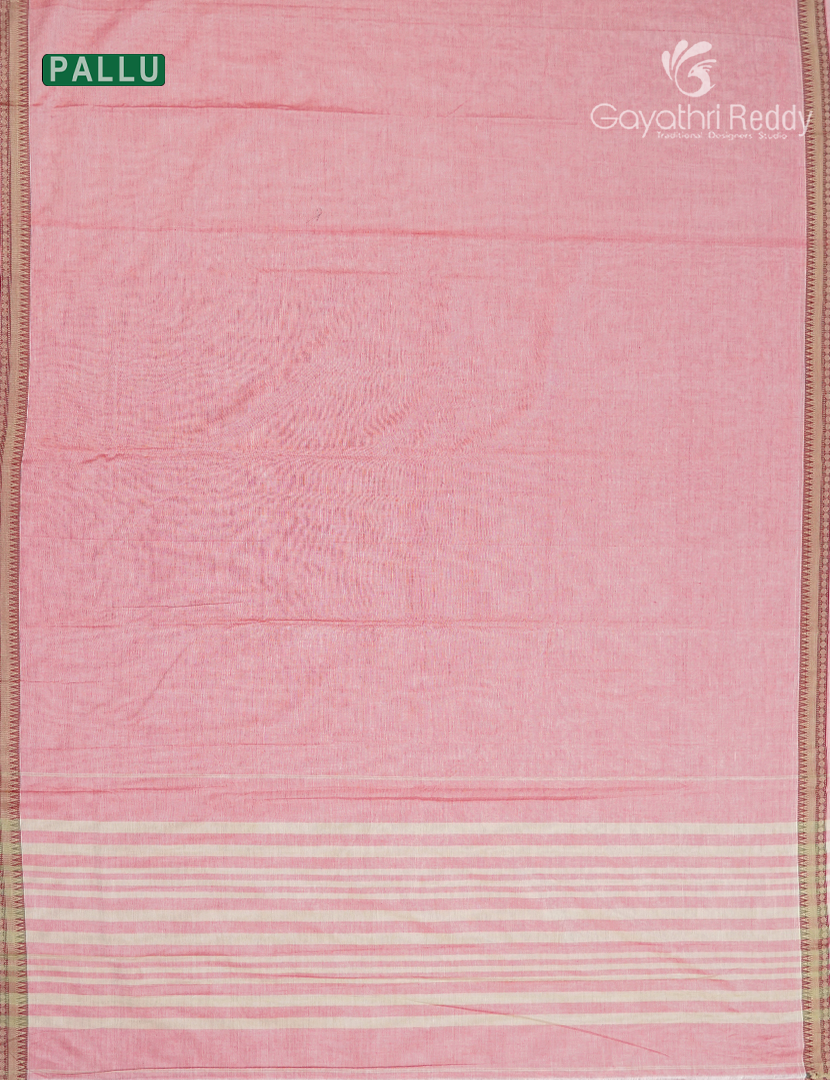 Pure Narayanpet Cotton Saree in Baby Pink
