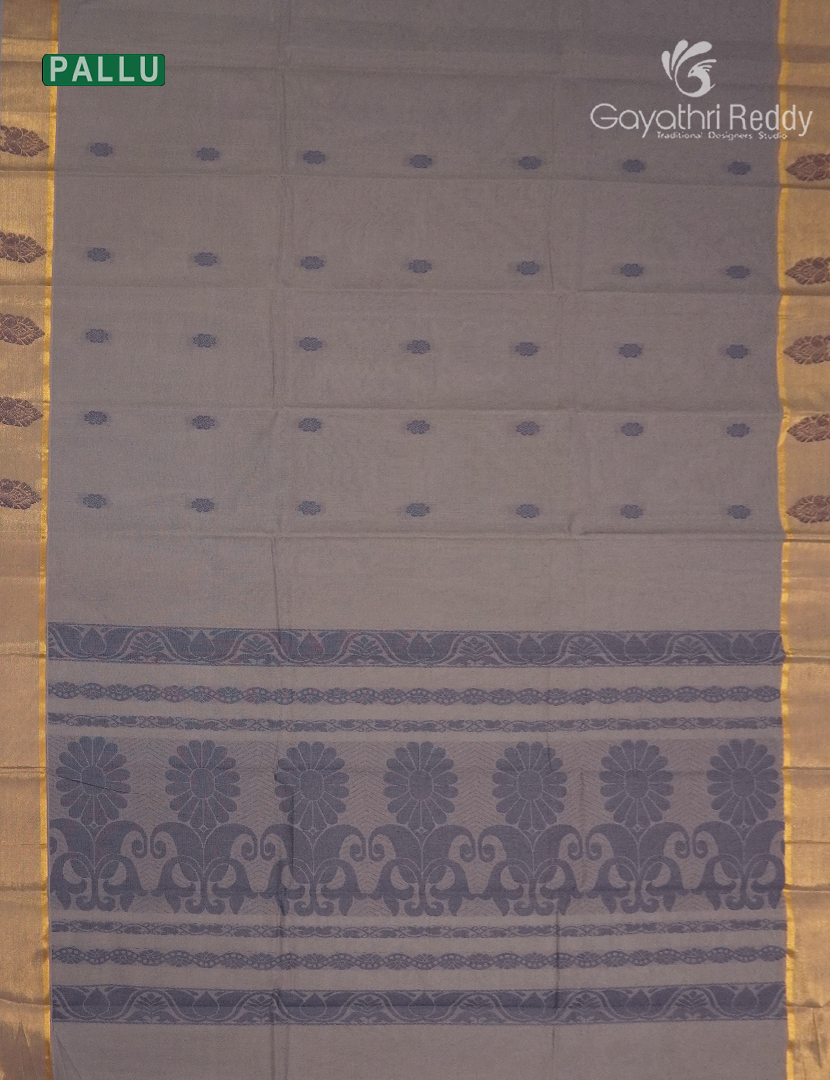 Pure Kanchi Cotton Saree in Grey
