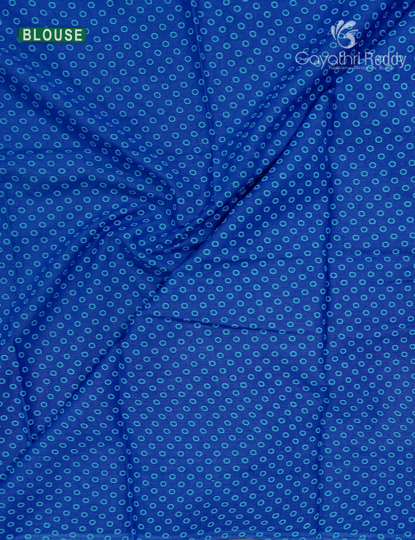 Pure MulMul Cotton Saree in AquaBlue and Royal Blue