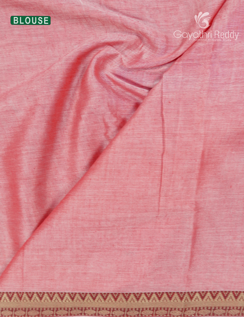 Pure Narayanpet Cotton Saree in Baby Pink