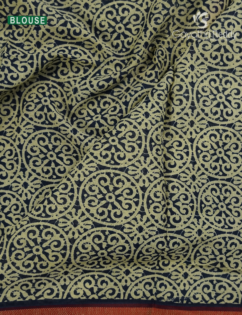 Vidharbha Cotton Saree in Deep Navy Blue