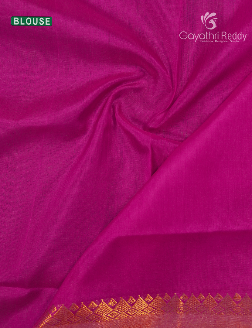 Pure Uppada Silk Saree in Light Green and Rani Pink