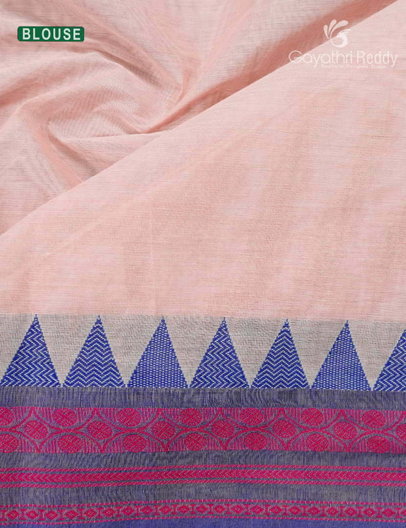 Pure Handloom Cotton Saree in Pastel pink