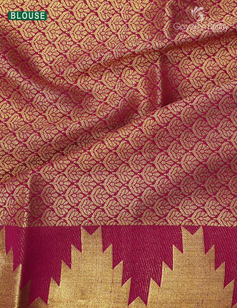 Semi Tussar Saree in Rani Pink