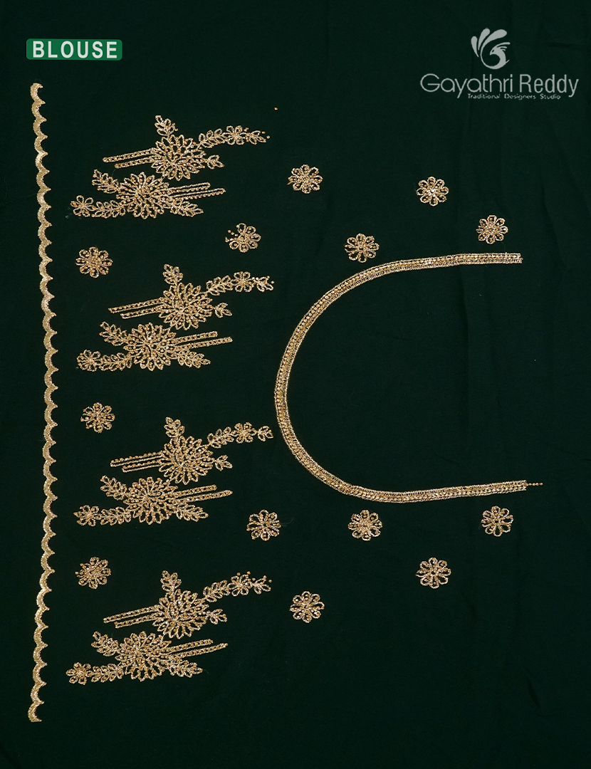 Georgette Fancy Saree in Deep Black