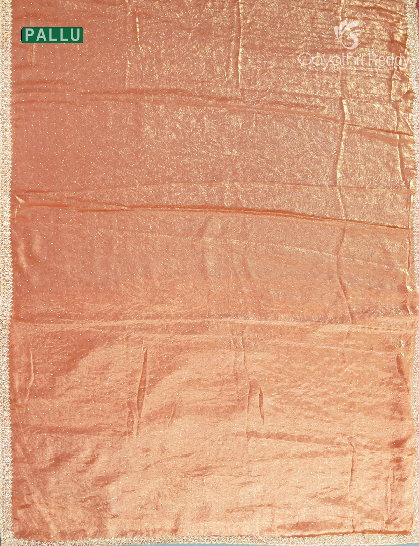 Tissue Fancy Saree in Pastel Peach