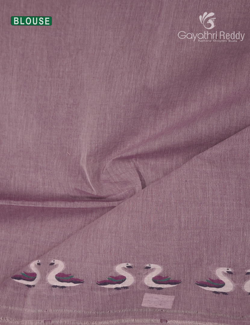 Jamdani Cotton Saree in Onion Peach