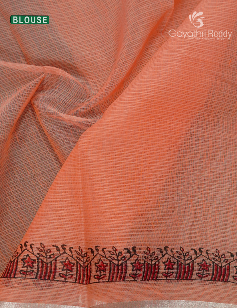 Kota Printed Saree in Pastel Peach