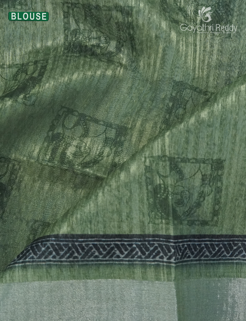 Pure Linen Saree in Baby Pink