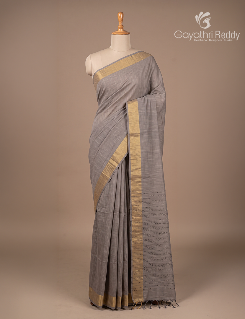 Pure Handloom Cotton Saree in Onion Pink