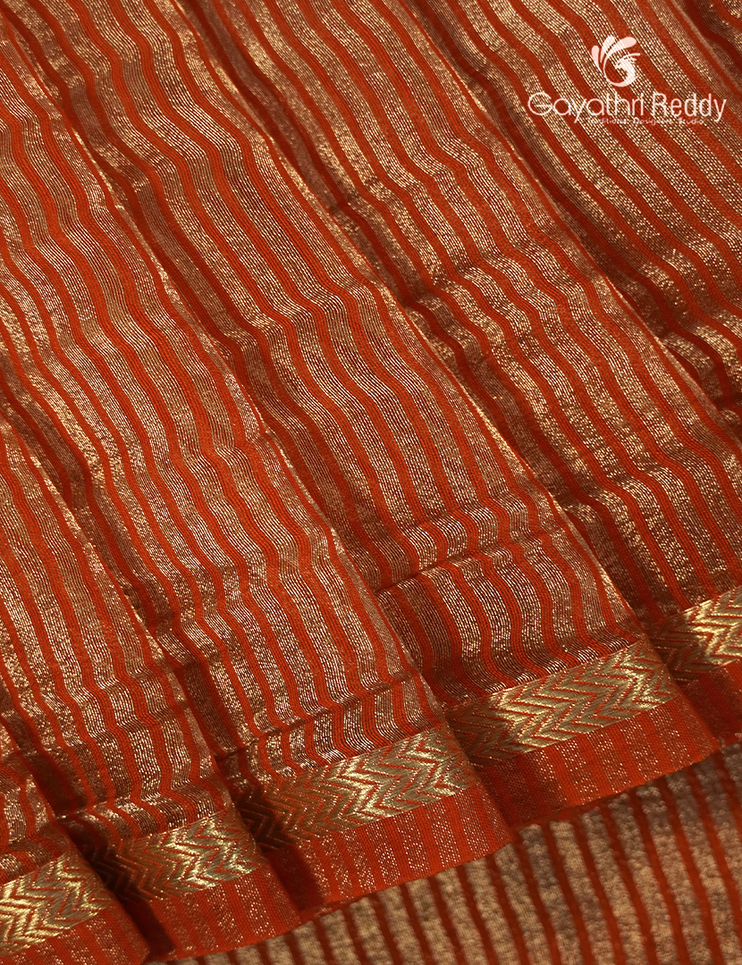 Pure Tissue Saree in Orange