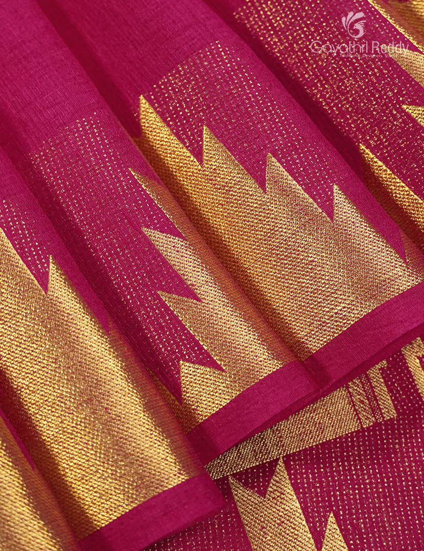 Semi Tussar Saree in Rani Pink