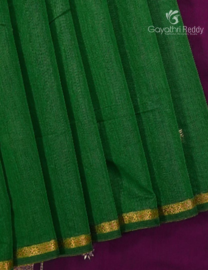 Sico Saree in Parrot Green and Purple