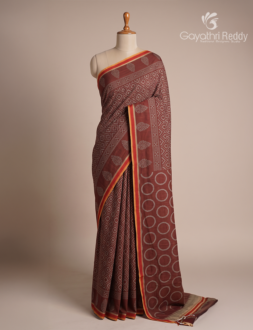 Vidharbha Cotton Saree in Brown