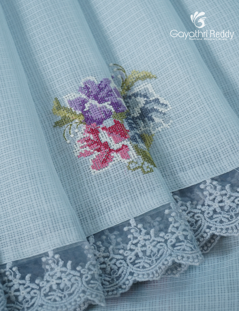 Kota Fancy Saree in Powder Blue