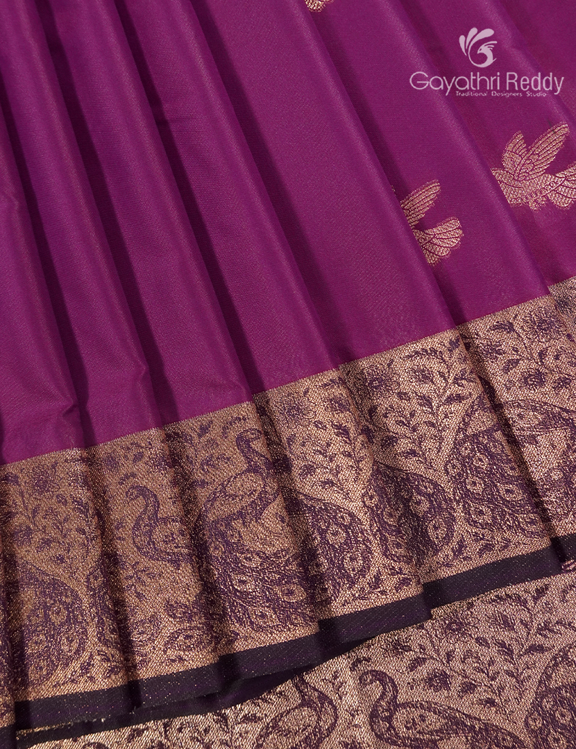 Semi Kanchipuram Art Silk Saree in Magenta