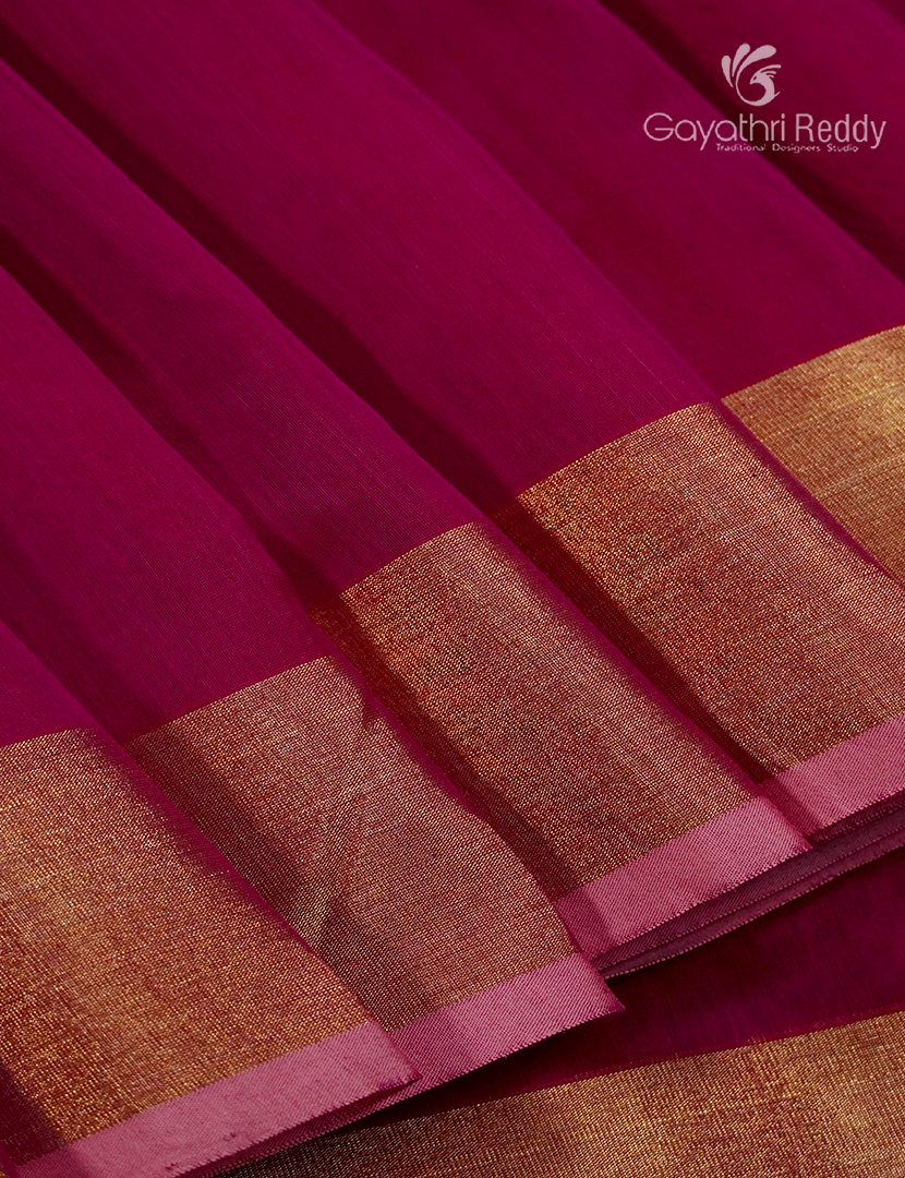 Pure Chanderi Sico Saree in Magenta