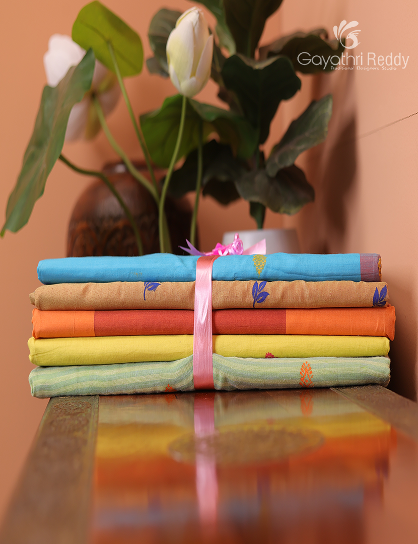 Silk Cotton Sarees Combo ( Set of 5 )