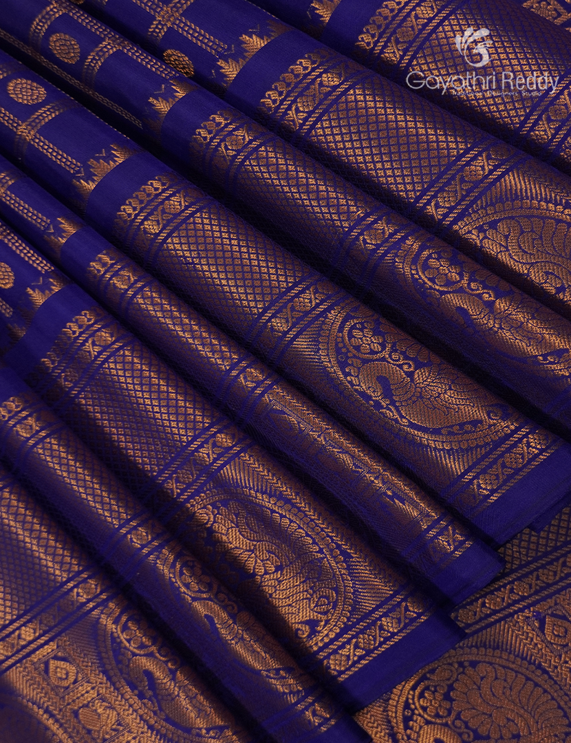 Pure Gadwal Silk Saree in Deep Blue