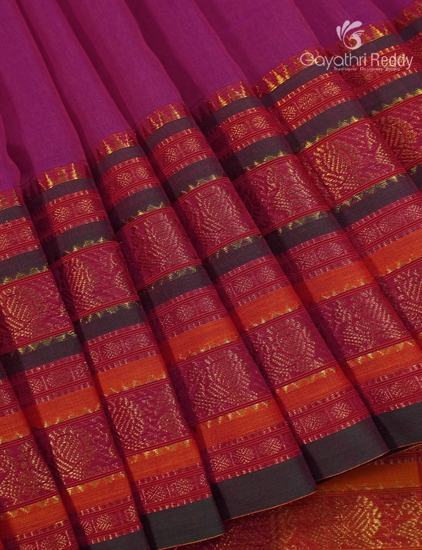 Pure Narayanpet Cotton Saree in Rose Pink