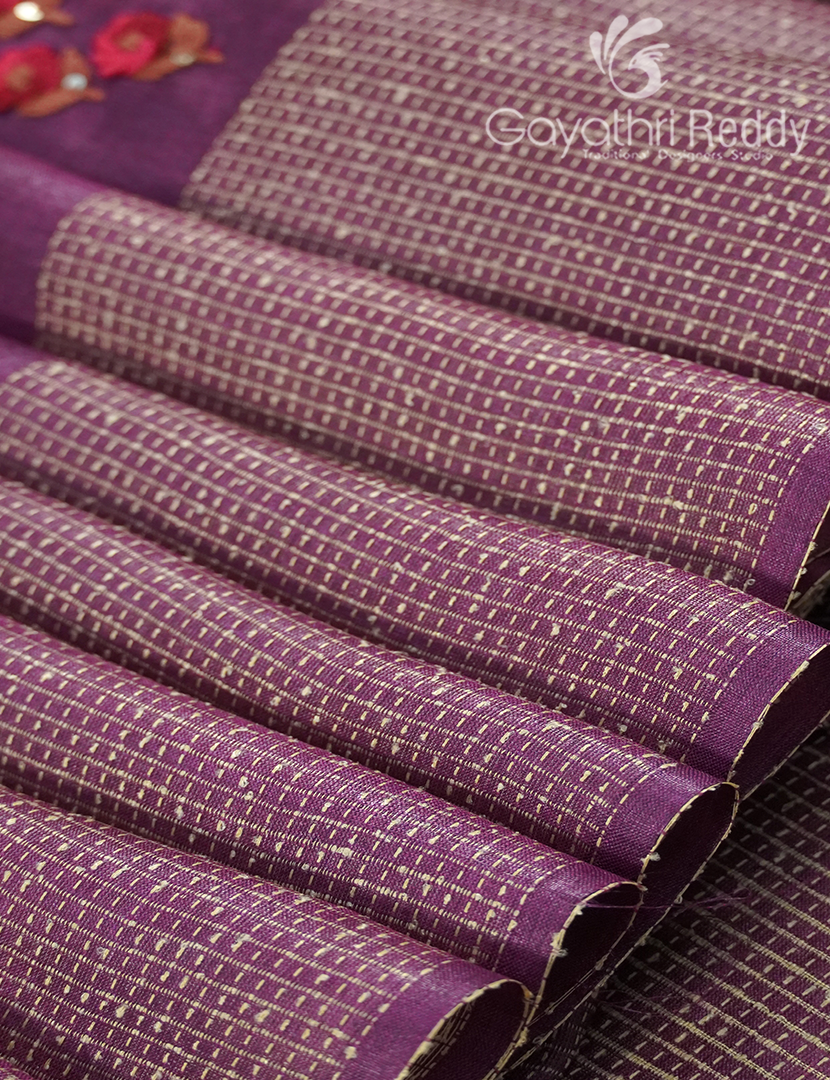 PURE DESI TUSSAR HANDWORK SAREE-TS1574