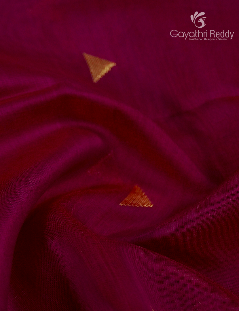Pure Chanderi Sico Saree in Magenta