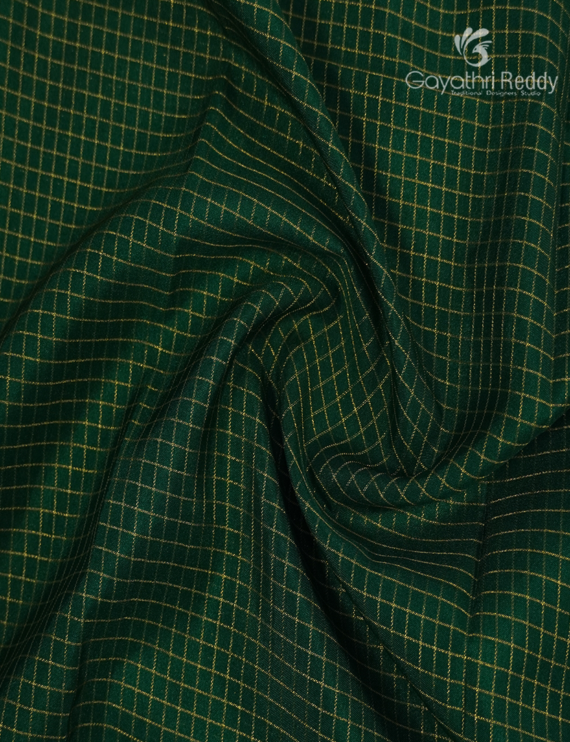 Semi Mysore Crepe Saree in Bottle Green and Yellow