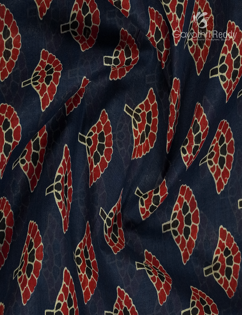 Vidharbha Cotton Saree in Deep Navy Blue