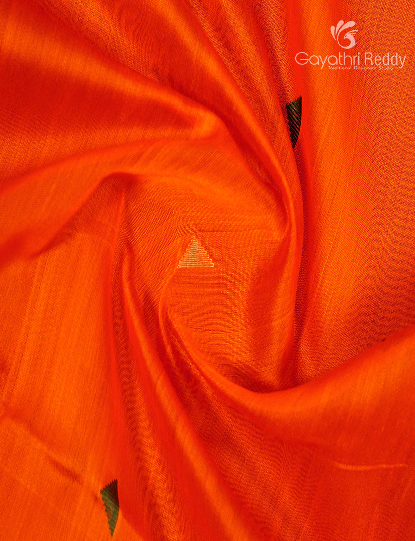 Pure Chanderi Sico Saree in Orange