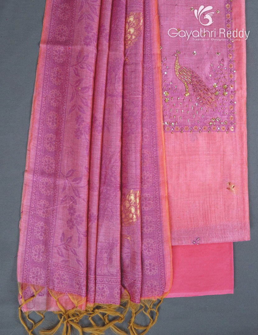 CHANDERI DRESS MATERIAL(3PC)-CDM24