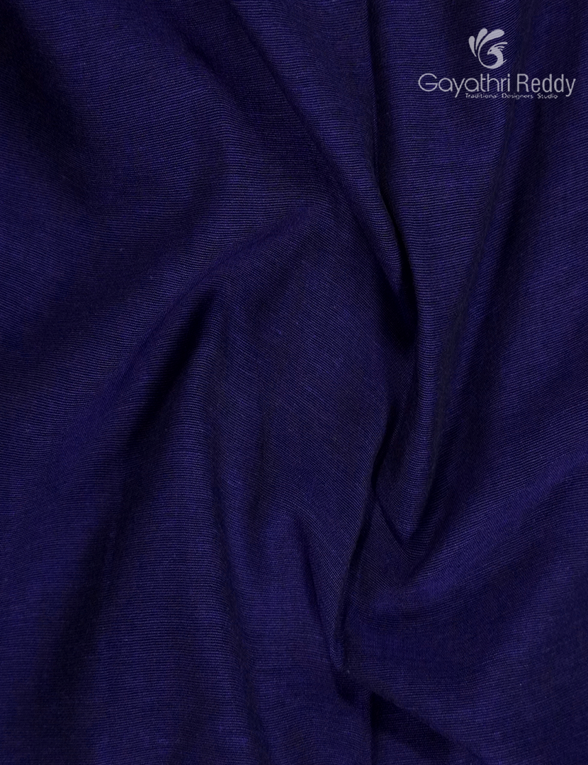 Jamdani Cotton Saree in Deep Blue and Deep Rust