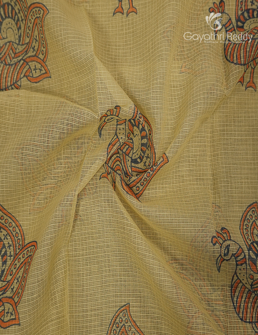 Premium Quality Cotton Kota Saree in Yellow and Deep Rama Green