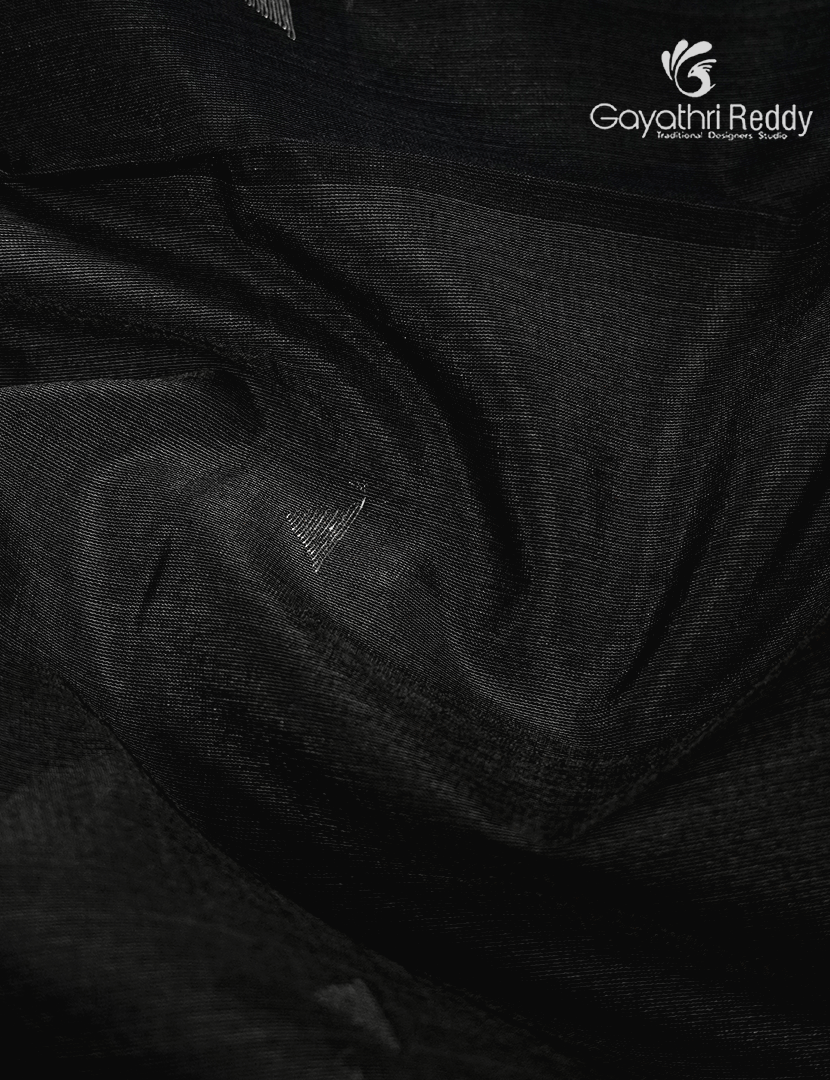 Pure Chanderi Sico Saree in Black