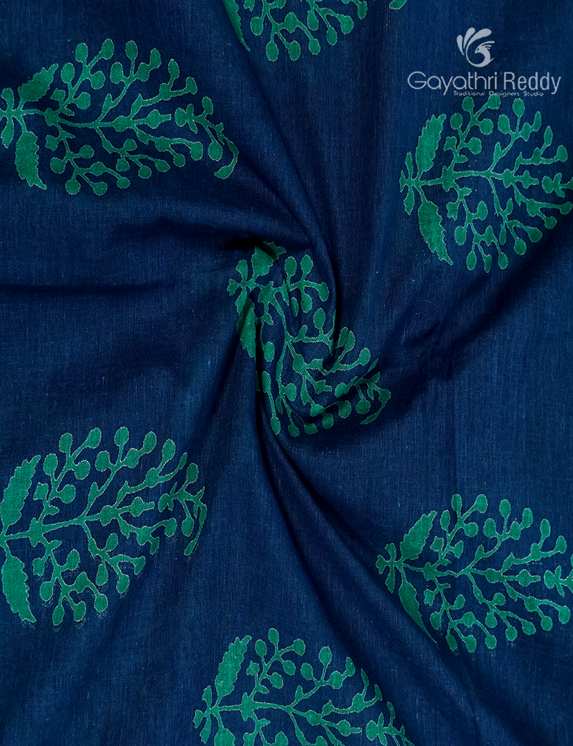 Vidharbha Cotton Saree in Indigo Blue