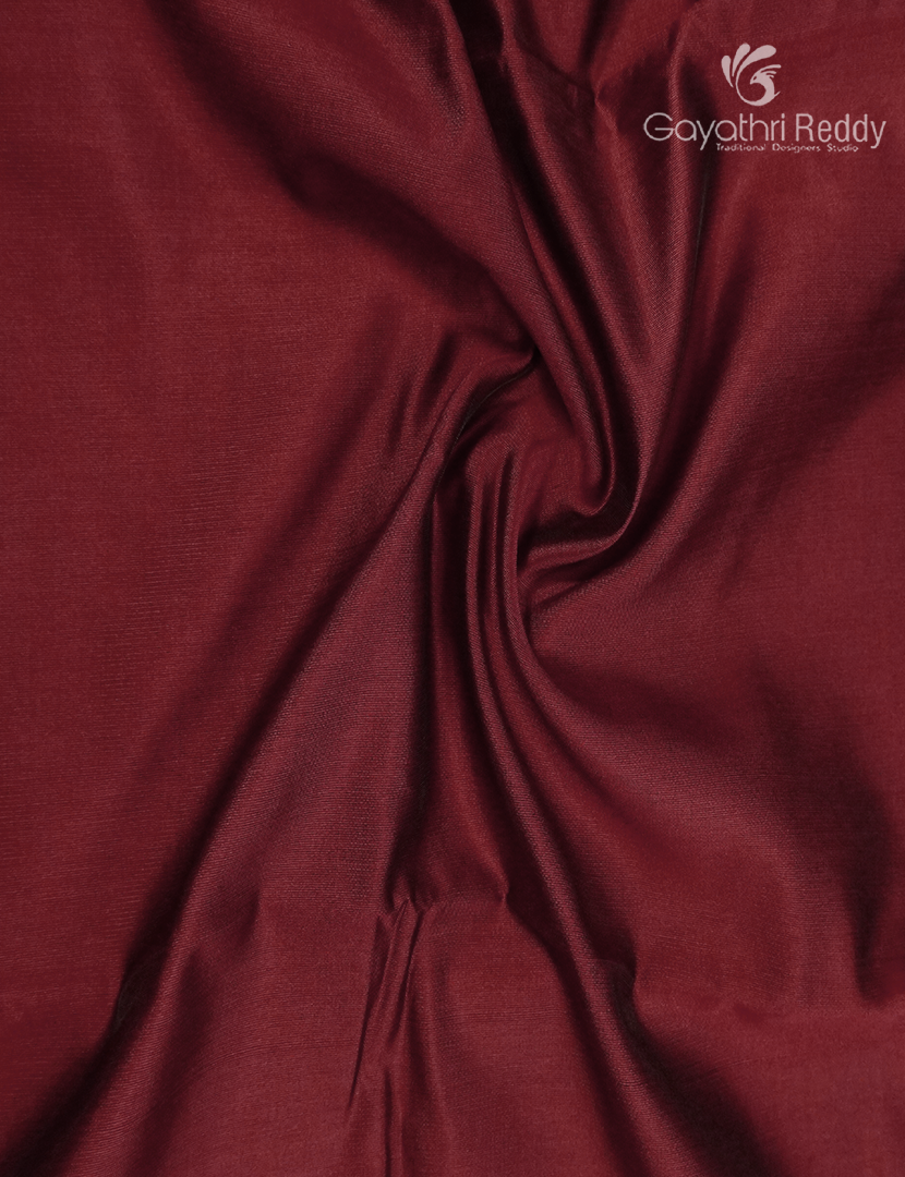 Semi Gadwal Saree in Deep Maroon