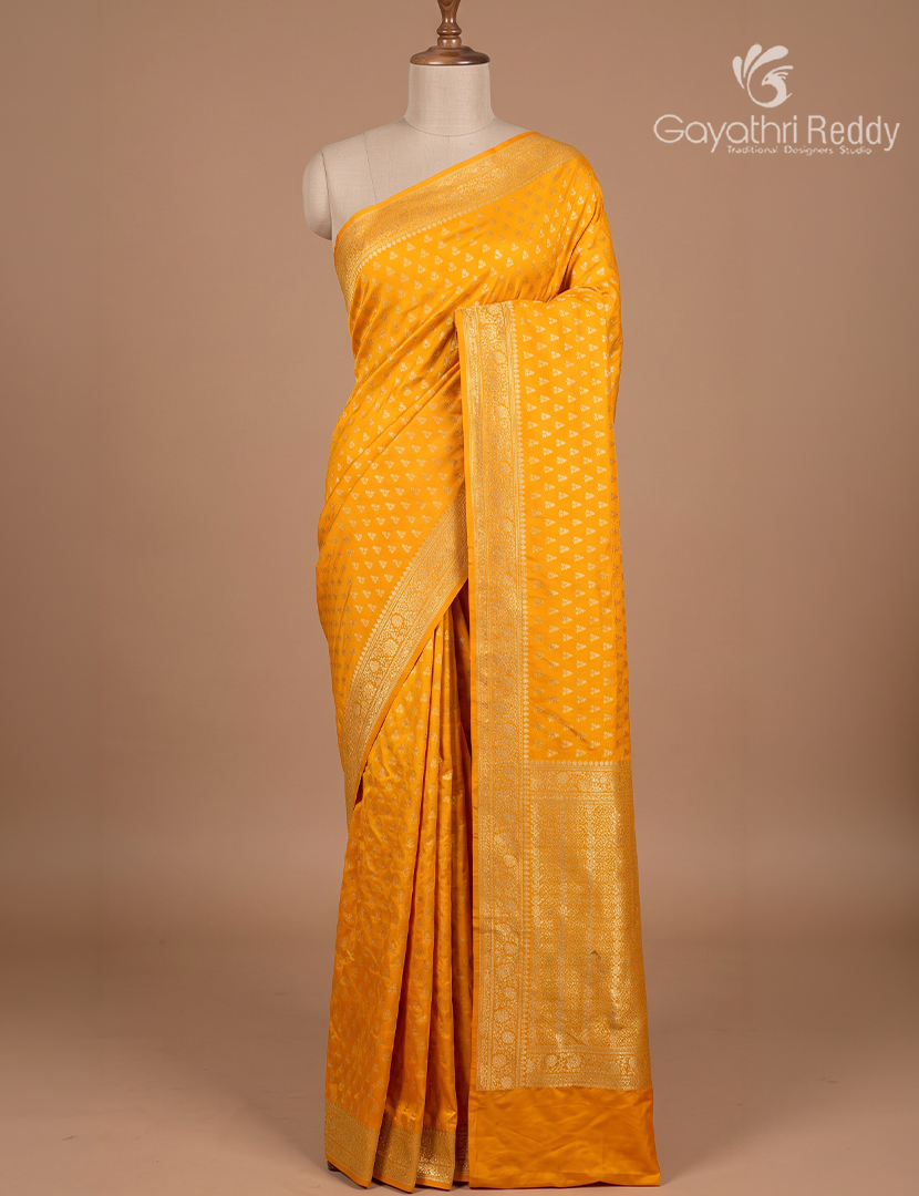 Banaras Georgette Saree in Golden Yellow