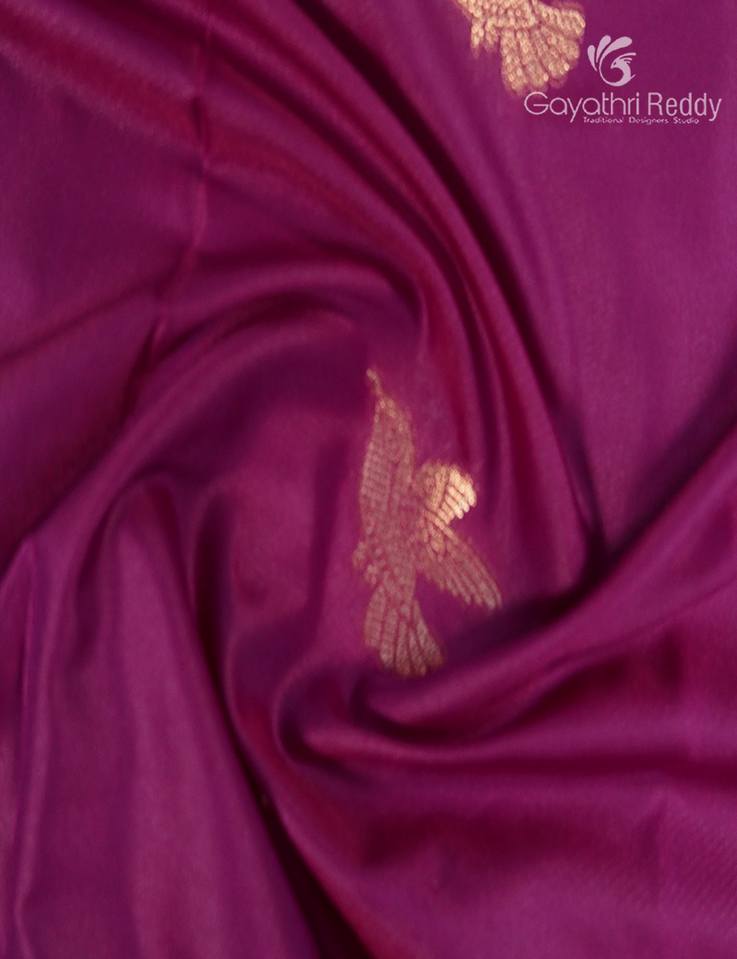 Semi Kanchipuram Art Silk Saree in Magenta