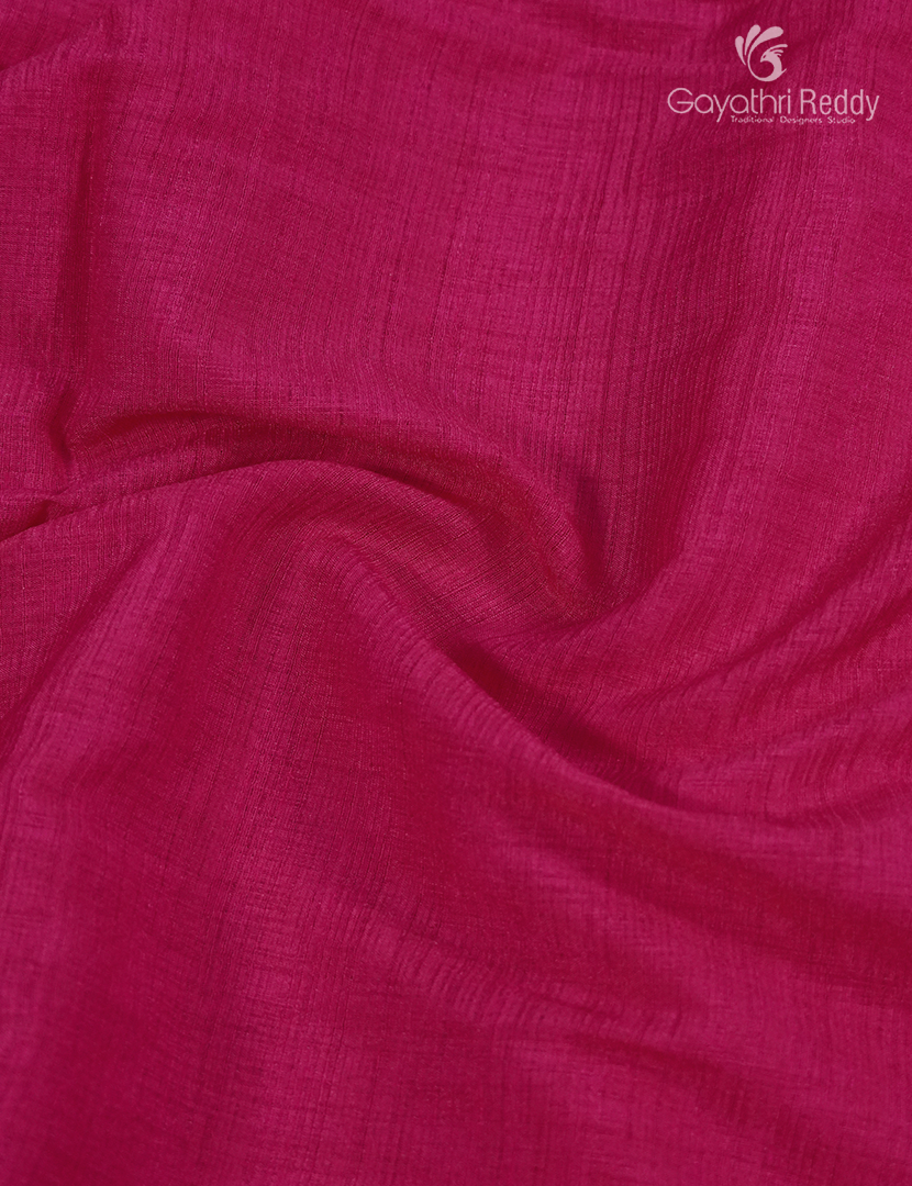 Semi Tussar Saree in Rani Pink